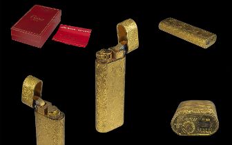 Cartier Paris 18ct Gold Plated Lighter,