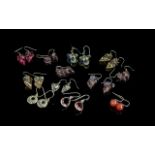 Collection of Elegant Pairs of Earrings ( For Pierced Ears ) Various Shapes, Sizes and Colours.
