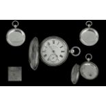 Thomas Russell & Son Late Victorian Period Sterling Silver Full Hunter Key-wind Pocket Watch.