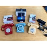 Collection of Vintage & Modern Telephones, including Solo Cordless, vintage red phone,