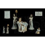 Royal Worcester Hand Painted Tableau of Three Original Sculptures by John Bromley.