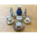 Box of Collectible Porcelain Items, comprising Royal Doulton Flambe Vase,