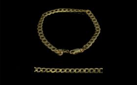 Unisex 9ct Gold Hollow Curb Bracelet From Goldsmiths Jewellers. In As New Condition.