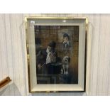 Lawrence Rushton Charcoal Painting 'The Great Popo', mounted, framed and glazed, signed to bottom