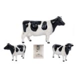 Beswick Hand Painted Cow Figure ' Freisan Cow ' CH Claybury Leegwater. Model No 1362B. Designer A.