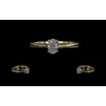 18ct Gold Attractive and Contemporary Single Stone Diamond Set Ring. Full Hallmark for 750 - 18ct.