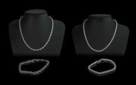 Collection of Silver Necklaces and Bracelets.