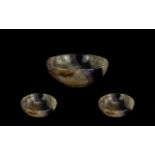 Blue John Gems Stone Bowl, mined from Treek Cliff Cavern, Castletown, Winnets one vein Blue John,