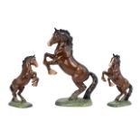 Beswick Hand Painted Horse Figure ' Welsh Cob ' Rearing. Model No 1014. Designer A. Gredington.