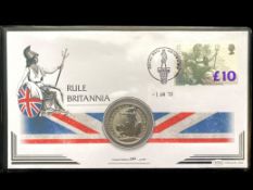 Harrington & Byrne 2020 1 oz Silver Britannia Coin & Stamp Cover In Original Blue Folder.