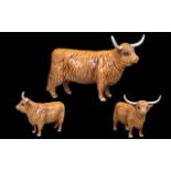 Beswick Hand Painted Cow Figure ' Highland ' Cow. Model No 1740. Issued 1961 - 1990. Designer A.