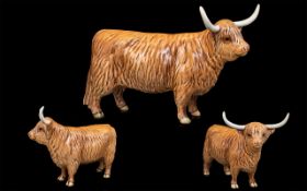 Beswick Hand Painted Cow Figure ' Highland ' Cow. Model No 1740. Issued 1961 - 1990. Designer A.