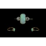 Art Nouveau Period 18ct Gold & Platinum Opal & Diamond Set Ring.