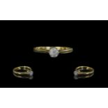 Ladies 18ct Gold Attractive and Contemporary Single Stone Diamond Set Ring.
