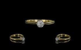 Ladies 18ct Gold Attractive and Contemporary Single Stone Diamond Set Ring.