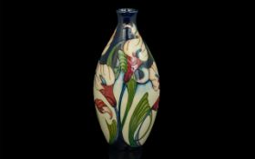 Moorcroft Vase of Typical Form, Stamps to Base. Approx 9.5 Inches High.