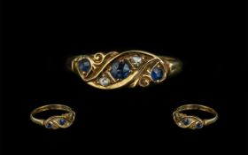 Edwardian Period 1902 - 1910 Excellent 18ct Gold Exquisite Sapphire and Diamond Ring.