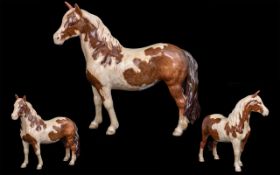 Beswick Hand Painted Pony Figure ' Pinto Pony ' Skewbald Colourway. Issued 1995. Designer A.
