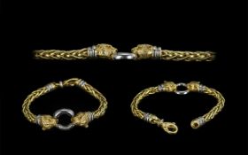 18ct Yellow Gold - Superb Quality Cats Head Deluxe Bracelet. Marked 18ct - 750.