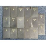 Collection of Antique Classic Books by John Galsworthy, 17 in total, in blue hard covers.