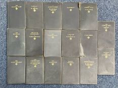 Collection of Antique Classic Books by John Galsworthy, 17 in total, in blue hard covers.