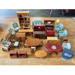 Dolls House Interest - Collection of Lounge Dolls House Furniture, comprising sofa, armchairs,