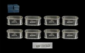 Mappin & Webb Set of Eight Sterling Silver Napkin Holders.