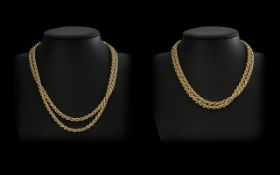 18ct Gold Rope Twist Chains - (2) In Total Bought In Hong Kong With Chinese Gold Mark To Chains.