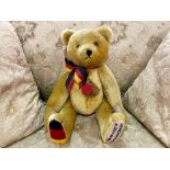 1990 Hermann Teddy Original, marked 3 October 1990 Vereinigung Nr. 3024 aus 4000 to foot.