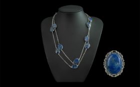 Lapis Lazuli Necklace & Brooch,