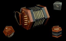 Lachenal & Co. Vintage Italian Concertina from J J Vickers of Greenwich, London. Circa 1890.