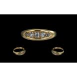 Antique Period - Attractive 18ct Gold 5 Stone Diamond Ring. Full Hallmark to Shank. Birmingham 1897.