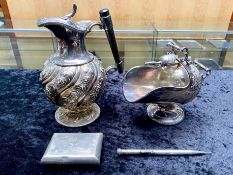 A Collection of Silver Plated Ware to include sugar scuttle, water jug,