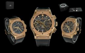 A Hublot Classic Fusion King Gold Automatic Chronograph Gents Wrist Watch Presented in a 45mm