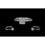 Platinum Excellent Quality Single Stone Diamond Set Ring,