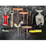 Collection of Mostly Modern Corkscrews, eleven in total, various designs, shapes and colours.