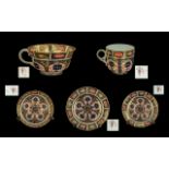 Royal Crown Derby - Collection comprising: highly decorated cup and saucer,