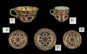 Royal Crown Derby - Collection comprising: highly decorated cup and saucer,