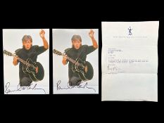 Beatles Interest - Two Signed Postcards of Paul McCartney,