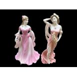 Two Lady Figurines, comprising a Royal Worcester Figurine of the Year 'Grace',