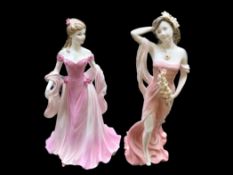 Two Lady Figurines, comprising a Royal Worcester Figurine of the Year 'Grace',