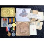 WWI Medal Group & Death Plaque, comprising Death Plaque in original box and inner,