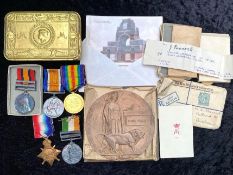 WWI Medal Group & Death Plaque, comprising Death Plaque in original box and inner,