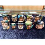 Collection of Royal Doulton Miniature Character Jugs, ten in total,