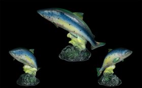 Beswick Hand Painted Fish Figure ' Atlantic Salmon ' Model No 1233. Designer A. Gredington. Issued