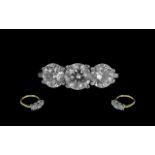 18ct Gold Three Stone Diamond Ring, set with three round cut diamonds.