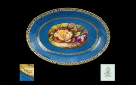 Wedgwood 1930's Hand Painted Fruits Bowl ' Stillife ' Peeled Orange and Berries Study. Signed A.