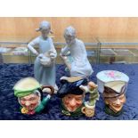 Small Mixed Lot of Pottery, to include one Lladro, one Nao,