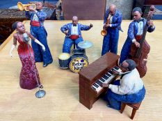 'The Bebop Kings' Wooden Six Piece Band, by Life Nation, measuring 13.