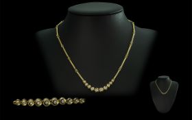 18ct Gold Diamond Set Necklace. Marked 750 - 18ct.